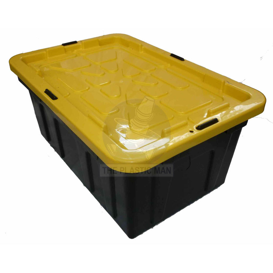 Stackable storage bin with hinged lid, 15L